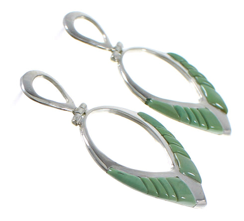 Southwest Sterling Silver Turquoise Post Dangle Earrings AX50325